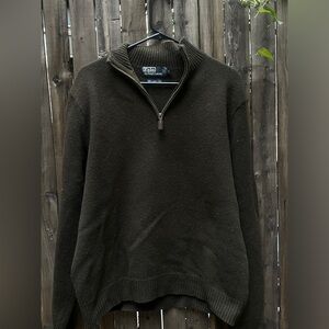 Ralph Lauren wool quarter zip Men's Olive Sweater